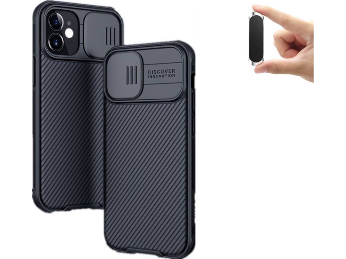 Capa e Suporte iPhone 12 Mini PHONESHIELD Camshield Nillkin Preto