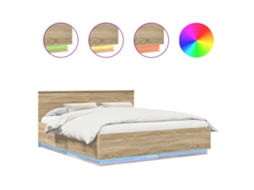 Estrutura de Cama Carvalho Sonoma 200x200cm MAISON EXCLUSIVE