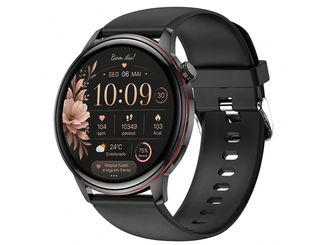 Smartwatch CHRONUS HK36 BISBISOUS com AMOLED, Preto BISBISOUS