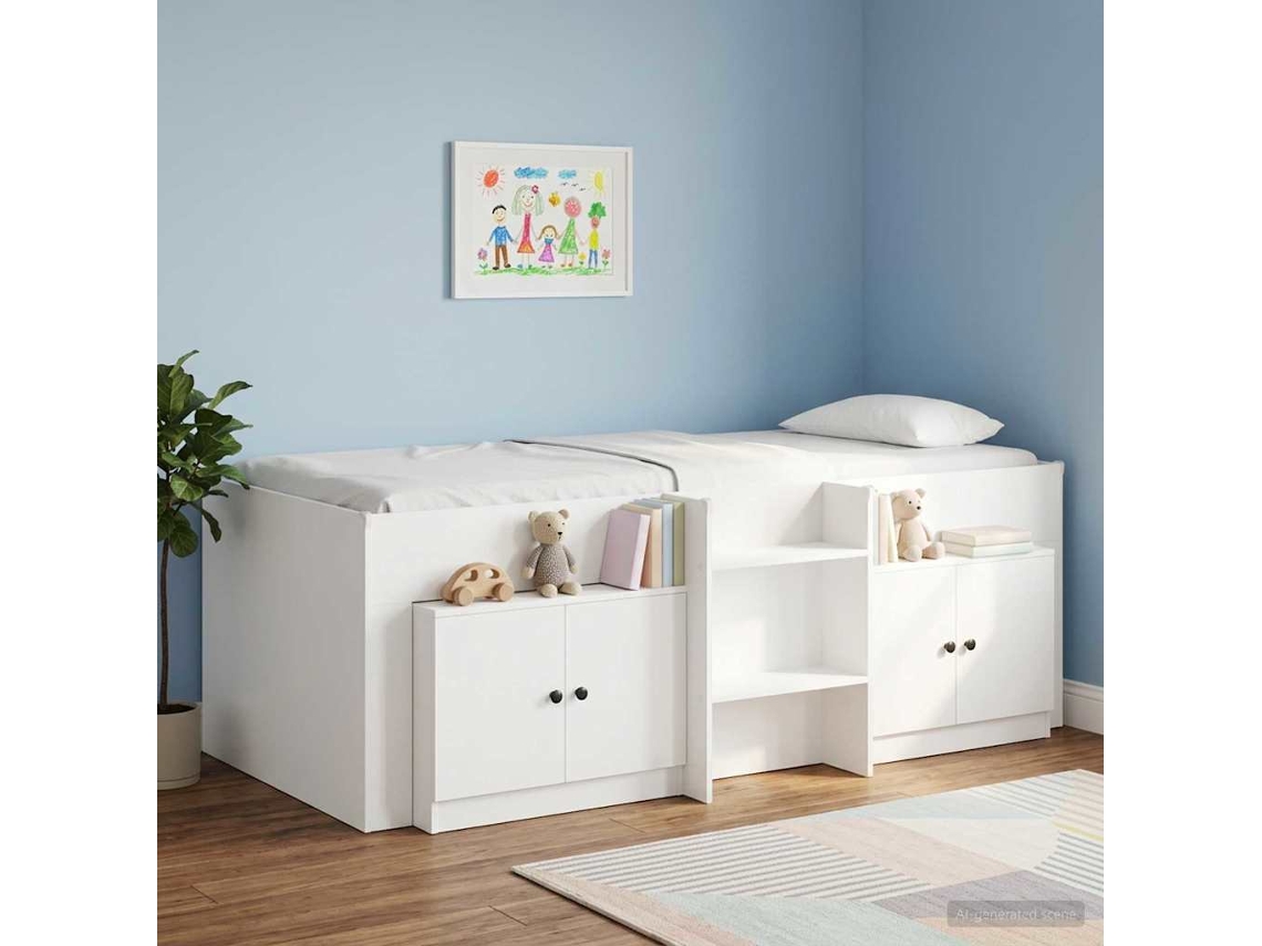Vidaxl Armário De Armazenamento Para Cama Loft 2 Unid. Branco