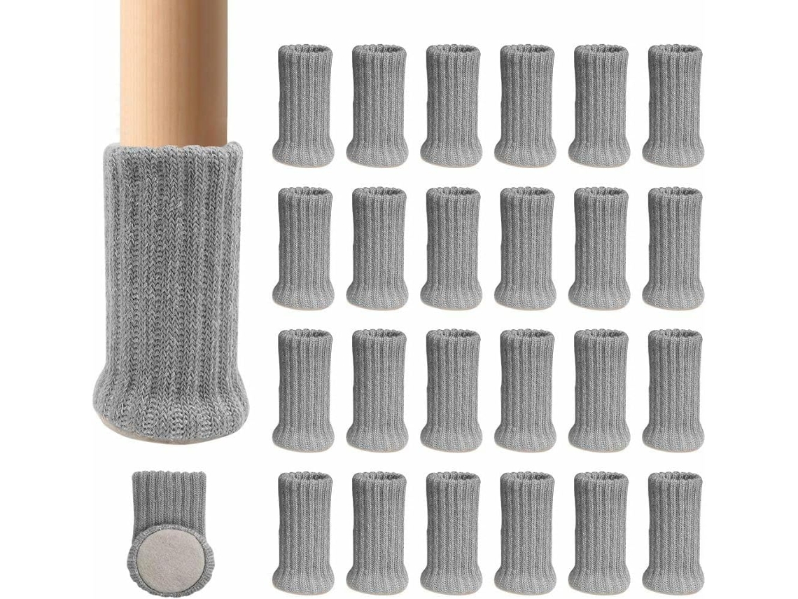 Conjunto Genérico Com 24 Pares De Protetores Piso Antiderrapantes Para Pés Cadeiras, Feitos De Tecido Poliéster E Feltro