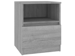 Bedside Cabinet, Bedside Cabinets Vidaxl Cinzeto Madeira Processada (n/a)