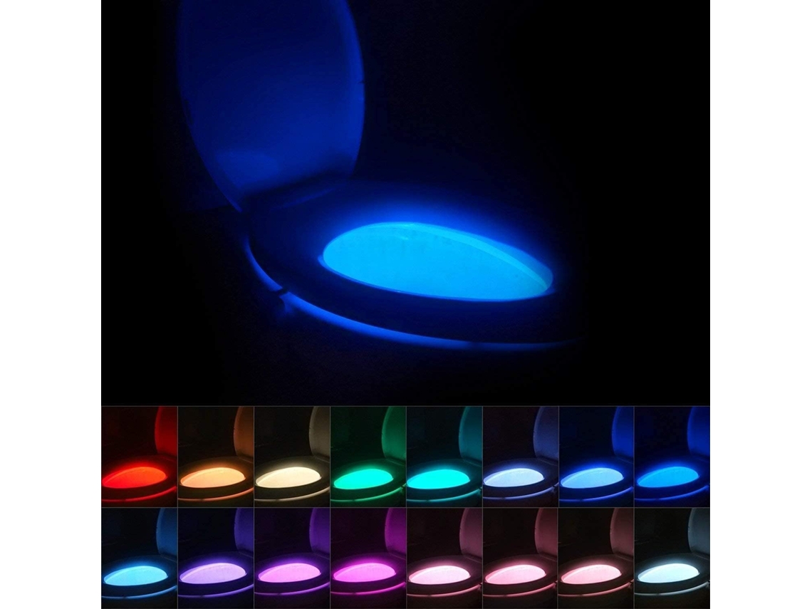 Luz Noturna para Vaso Sanitário com 16 Cores e Led Ativado por Sensor de Movimento BRILVIBERA