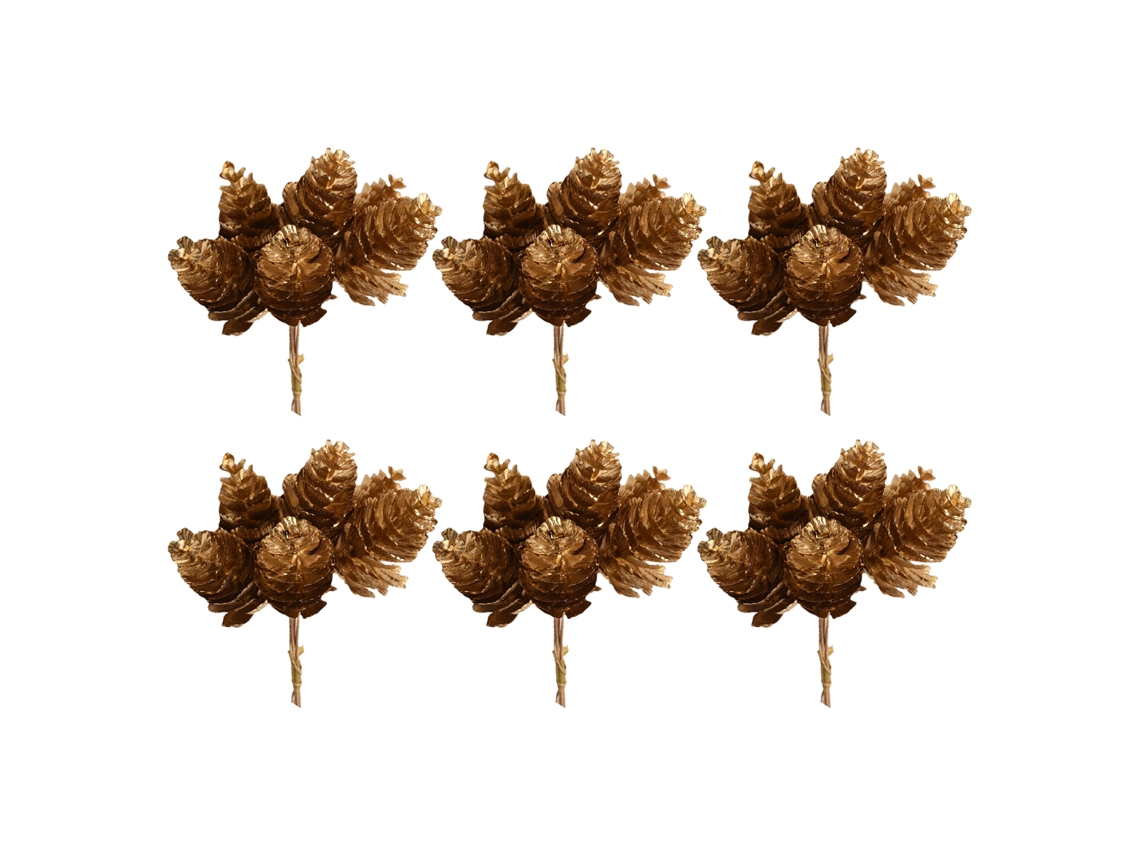 Laxiscreed Conjunto De 6 Picos De Pine Cone De Ouro Para Decoração De Natal Faça-você-mesmo