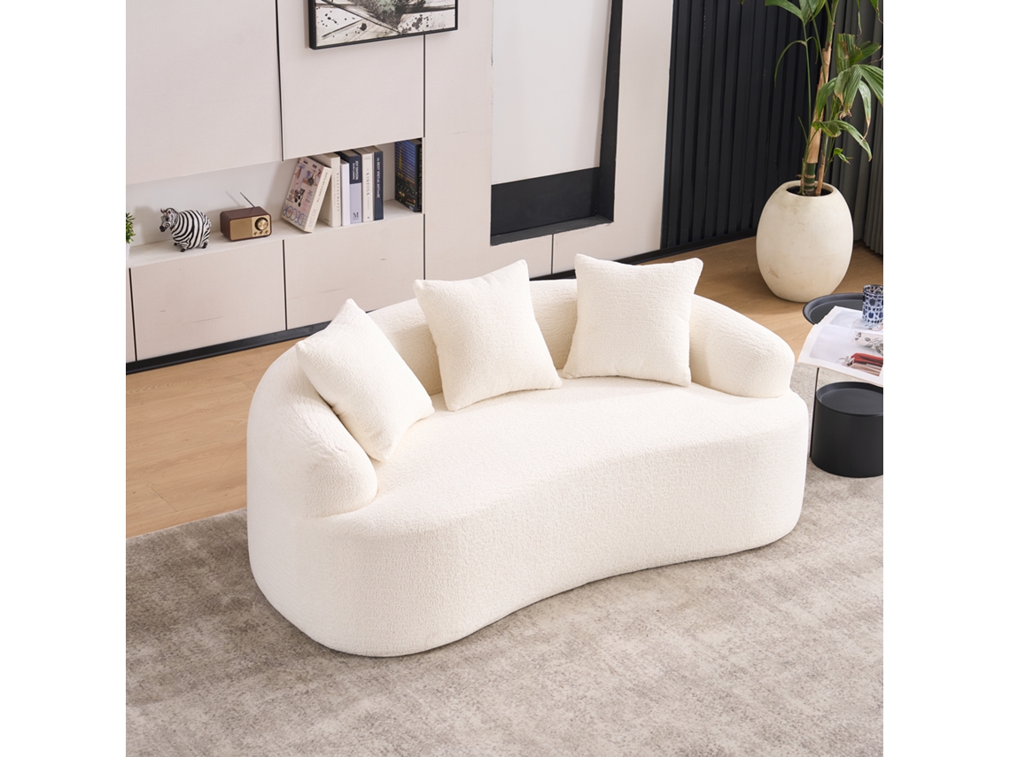 Sofá modular, chenille, espuma, cor branco, 153