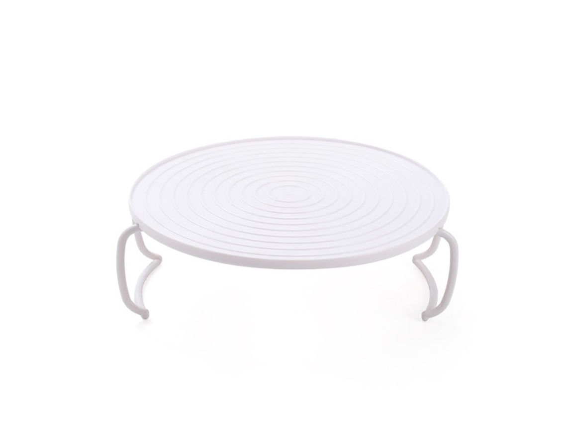 Rack Redondo Dobrável Para Vaporizador De Micro-ondas, Camada Dupla, Antiderrapante, Reaquecimento Alimentos