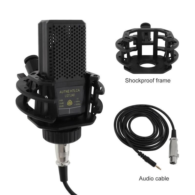 Microfone Condensador Quadrado de Diafragma Grande, Adequado para Karaokê, Etc. MDUG