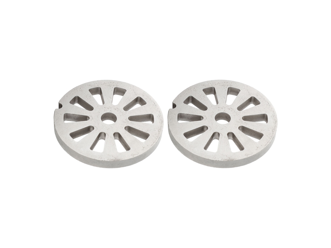 Conjunto de 2 Discos Aço Inoxidável para Moedor Carne, Acessórios Moagem Alimentos em Carne Manual. AQUAFORGE