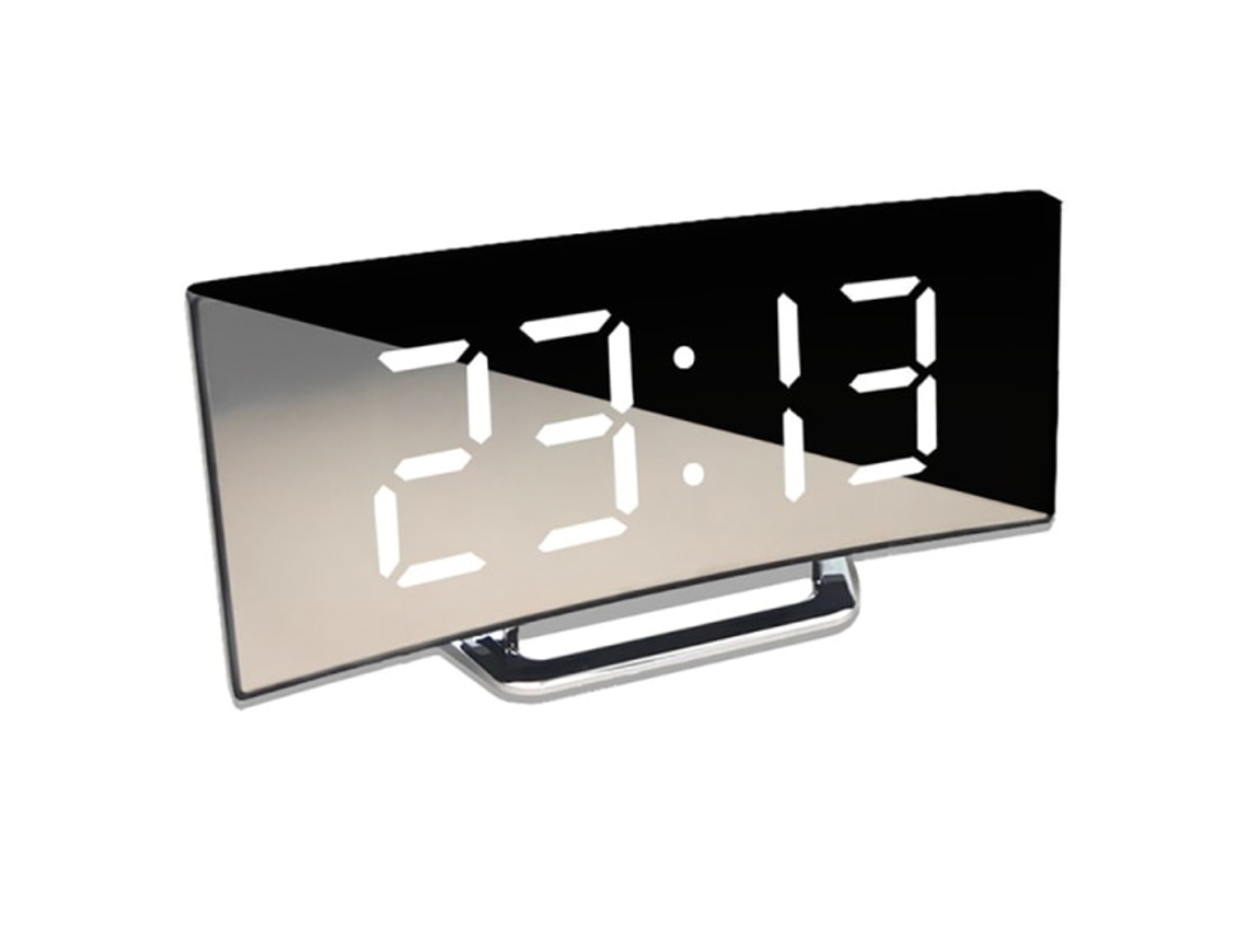 Despertador Digital De 7 Polegadas, Novo Estilo, De Alta Qualidade, Curvo, Regulável, Led, Eletrônico, Branco, Tamanho Único, Bran Slowmoose