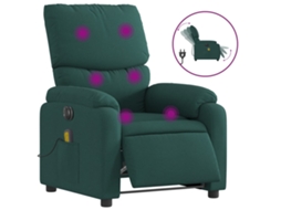 Electric Massage Recliner Chair, Electric Massage Recliner Chairs Vidaxl Verde Tecido