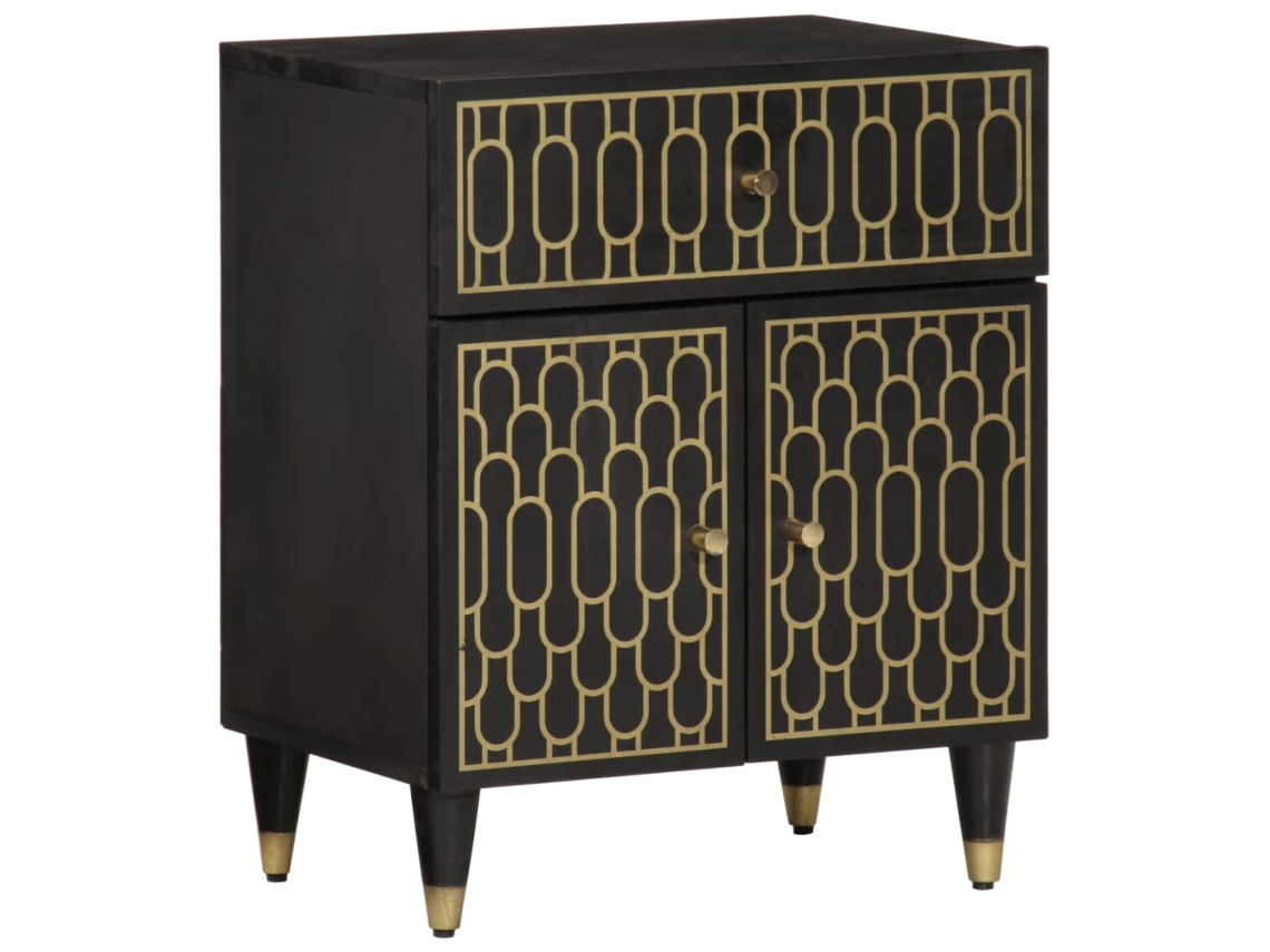 Bedside Cabinet, Bedside Cabinets Vidaxl Preto Madeira (n/a)