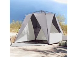 Vidaxl Tenda Praia 4 Pessoas Libertação Rápida Impermeável Cinzento