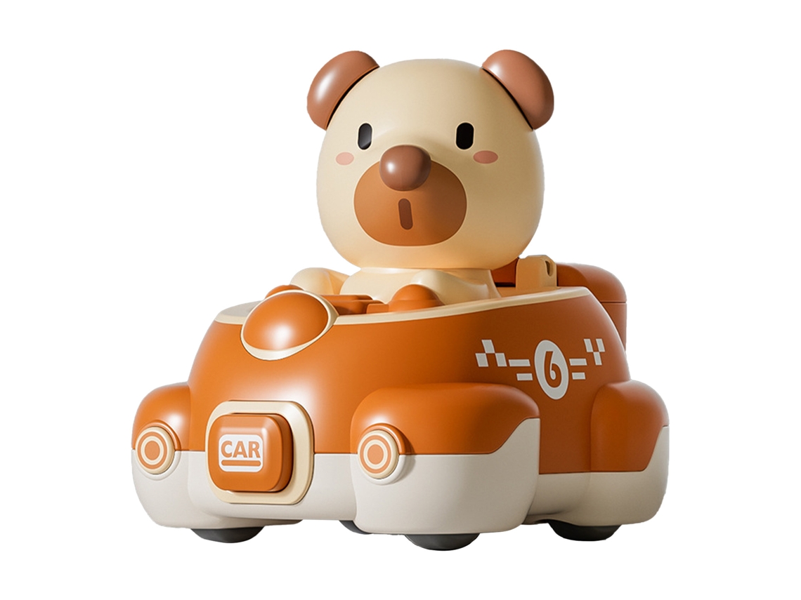 Primerox carro de Brinquedo Inércia Ejeção por Colisão Animal Fofo Plástico Infantil Marrom