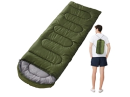 Saco de Dormir de Acampamento Envelope Leve Portátil com Saco de Compressão para Caminhadas Ao Ar Livre Verde