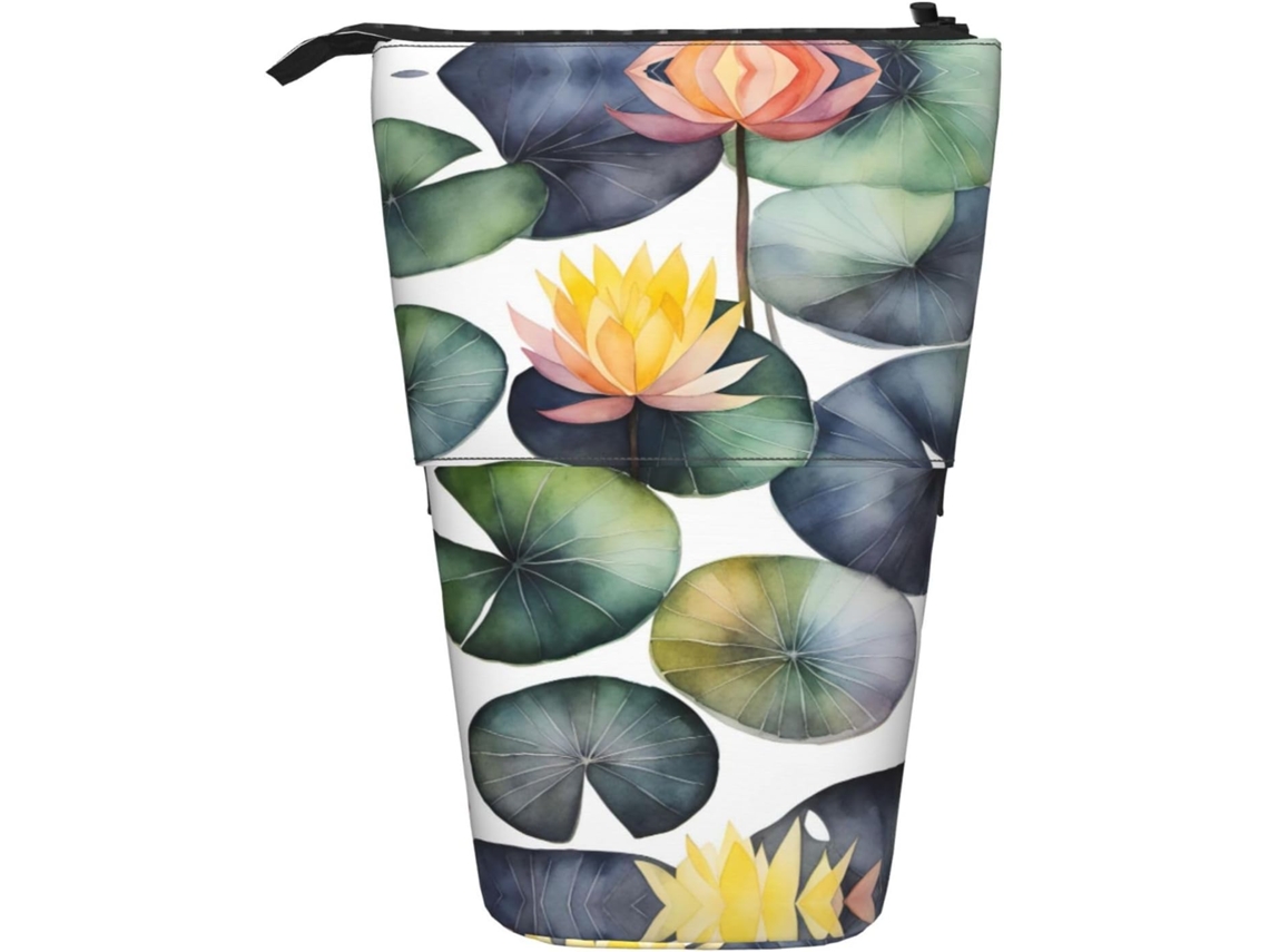 Black Case Trousse Crayons Télescopique Lily Pads Print Peil Télescopique Papeterie Trousse Retractable