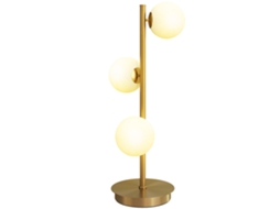 Abajur de Mesa com 3 Globos de Luz, Base Estável em Aço, Soquetes G9, 24 X 24 X 53 Cm, Latão ZENCORE SERVICES