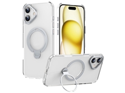 Casa Em Tpu Com Suporte, Compatível Com Magsafe, Para Apple Iphone 16 Plus - Transparente