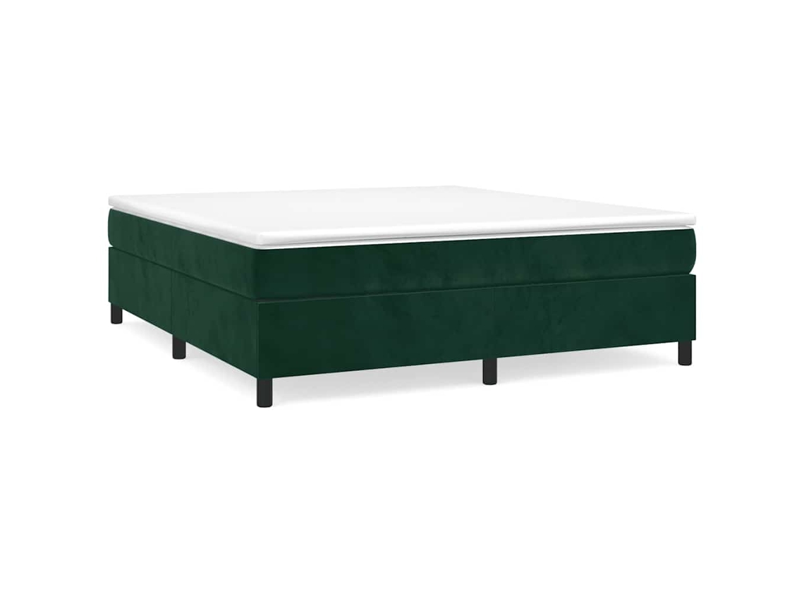 Estrutura de Cama com Molas Veludo Verde Escuro MAISON EXCLUSIVE (160x200 cm)
