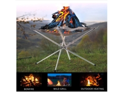 Rack de Fogo Plegável para Camping e Jardim