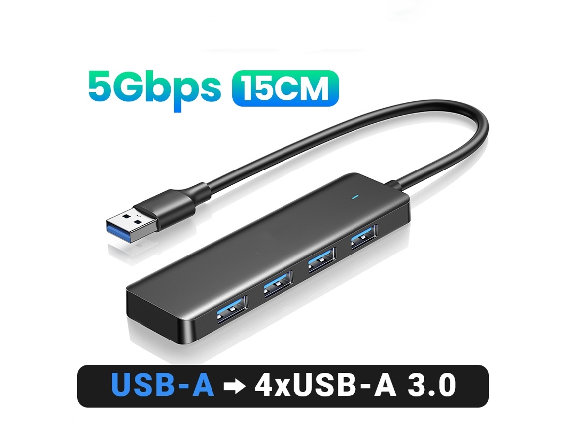Yizhood USB 3.0 Docking Station 4 Portas Slim USB Mouse Teclado Suporte Compatível Com Macbook Pro Air Laptop Desktop PC Xbox PS5 Preto
