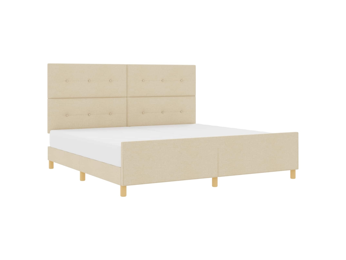 Conjunto 1 Estrado De Cama Plataforma Vidaxl Creme Tecido (200 X 200 Cm)