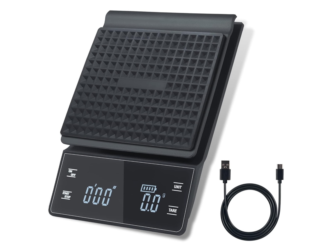 Balança De Cozinha Digital 3kg, Precisão 0,1g, Display Lcd, Botões Toque, Temporizador, Conversão Unidade - Perfeita Para Café, Panificação, Churrasco