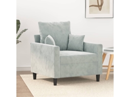 Vidaxl Poltrona 60 Cm Veludo Cinzento-claro