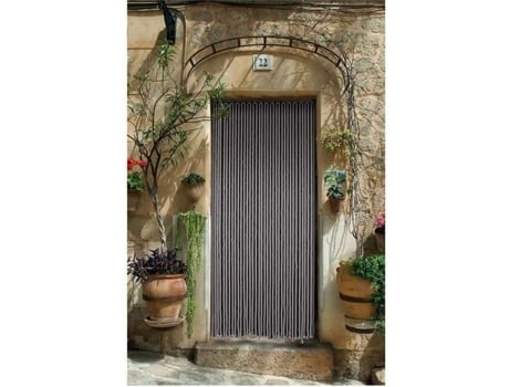 Cortina de Porta em Corda Trançada de Algodão Cinza 90 X 200 Cm Cinza JARDIDECO
