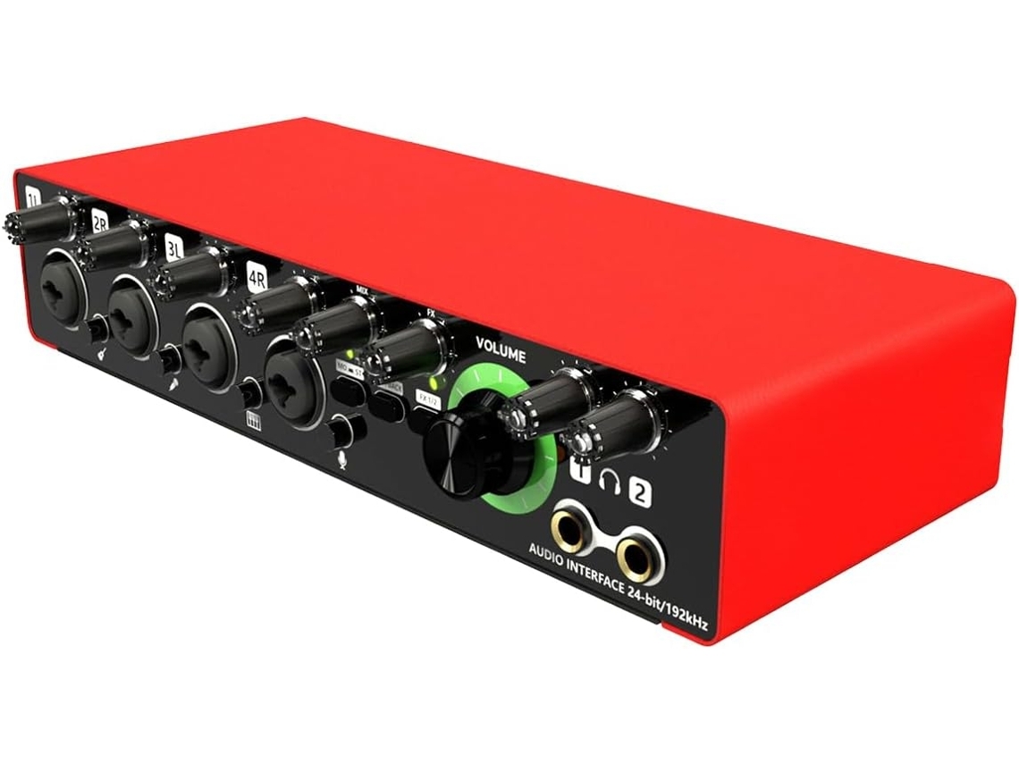Placa De Som Profissional Para Microfone Md44, Interface De Áudio De 24 Bits E 192 Khz, 4 Portas.