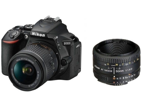 Kit Máquina Fotográfica Reflex NIKON D5600 AF-P 18-55MM F3.5-5.6G VR + AF 50MM F1.8D