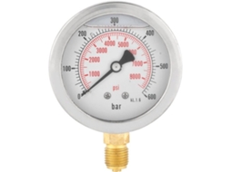Manômetro Hidráulico 0-600 Bar - Medidor De Pressão - Manômetro - 63 Mm - Hermético - Aço Inoxidável