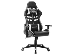 Vidaxl Cadeira De Gaming Couro Artificial Preto E Branco
