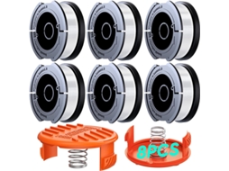 Pacote com 6 Carretéis de Fio com 2 Tampas Aparador de Grama para Black+decker Af 100 3zp HENTEN HOME