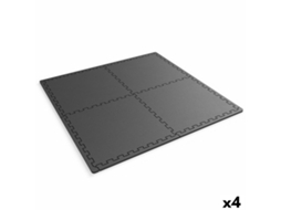 Piso de Tatami Aktive Cinzento Escuro 4 Unidades