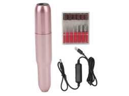 Moedor De Unhas Elétrico Portátil Plástico Usb 20000 Rpm Para Remoção De Pele Morta Rosa Dourado