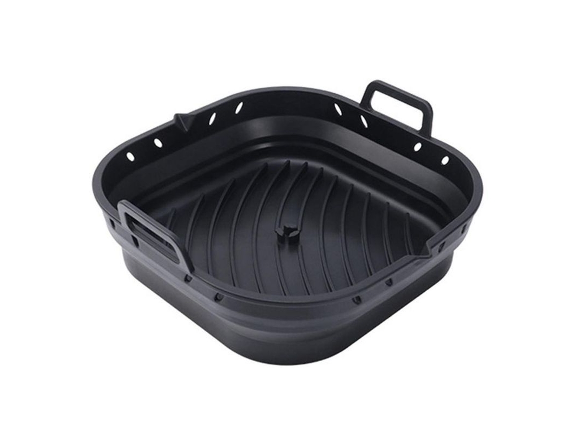 Sartén De Hornear Multifuncional Com Cabo Resistente Ao Calor Em Silicone De Grau Alimentar Antiaderente Reutilizável Cuadrado Negro