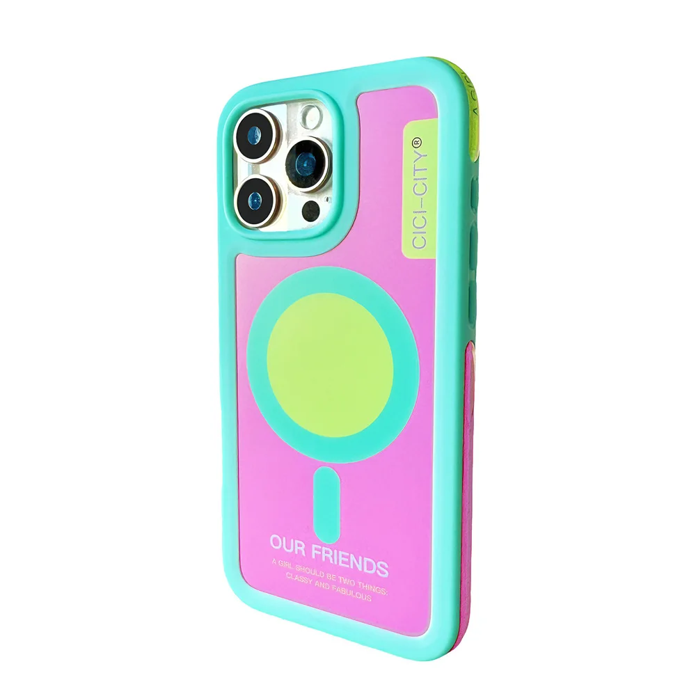 Capa Magsafe Para Iphone (iphone 17, Verde/rosa)