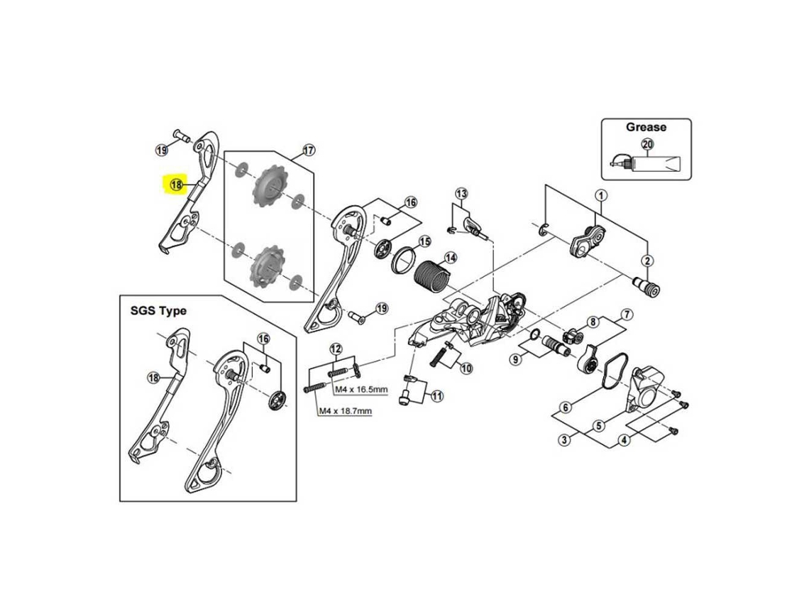 Shimano Xt M780/M786 Gs 10S Interior Pulley Carrier