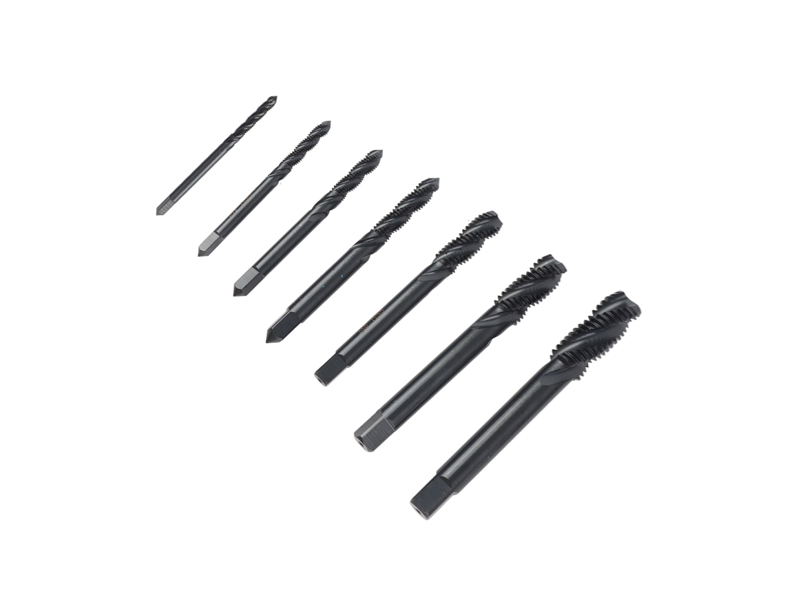 Conjunto De Brocas De Rosca Espiral Hss Recubiertas De Nitruro M3-m12 Para Metal, Madeira, Plástico, Máquina E Manual, 7 Peças