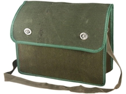 Bolsa de Lona com Alça Ombro Ajustável, Ideal para Loja Ferragens, 2 Bolsos, na Cor Verde Militar, CHABERLU