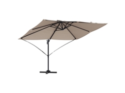 Conjunto 1 Guarda-sol Cantilever Vidaxl Castanho-acinzentado Poliéster (351 X 250 X 260 Cm)