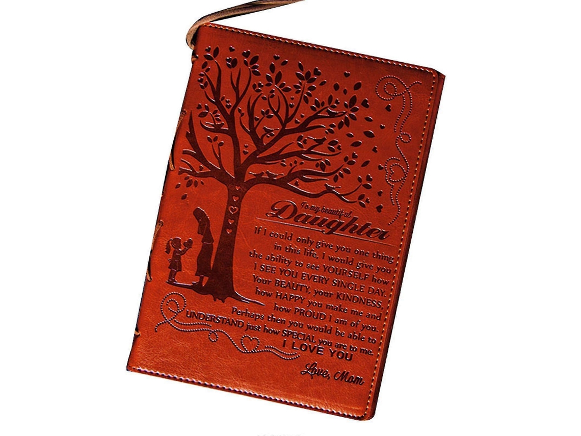 Para minha filha, de mãe/pai, caderno de couro gravado com marcador, diário de viagens e negócios, presente da Slowmoose