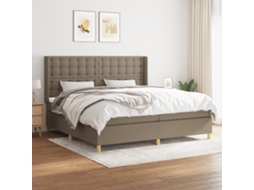 Vidaxl Cama com Molas/colchão 200x200 Cm Tecido Castanho acinzentado
