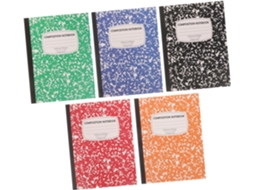 Lote De 5 Cahier De Composition Marbre B5, 100 Folhas, Papel