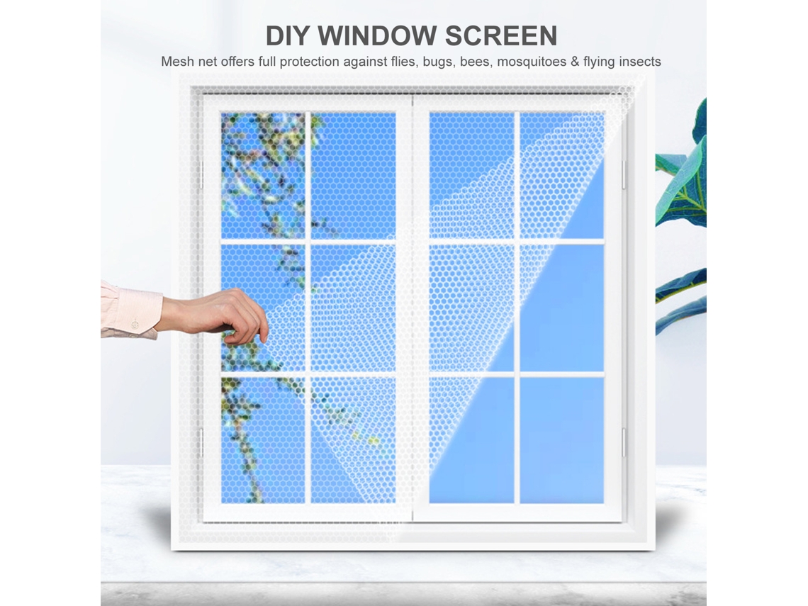 Tela de Janela DIY Primerox com Fita Autoadesiva 59x78 Polegadas