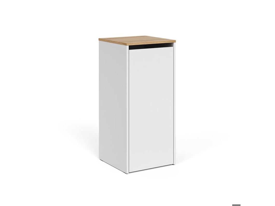 Armário De Banheiro Viktor, 40.2x88.2cm Com Cesto De Roupas, Branco/artisan, Vicco