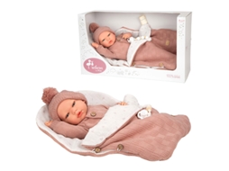 Boneca Realista - Arias - Reborn 40 Cm Elba - Saco De Dormir Incluído - Chupeta E Mamadeira - Fralda - Livro De Família