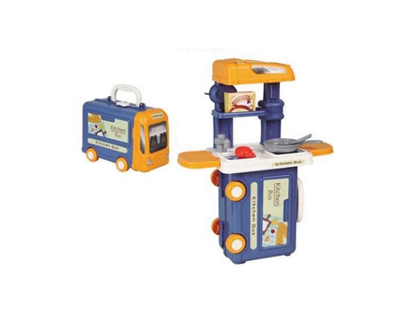Jugatoys Bus Bus Cooking 3 In 1 Or Pet Briefcase With 32 Accessories 26x13x18.5 Cm Assorted Azul