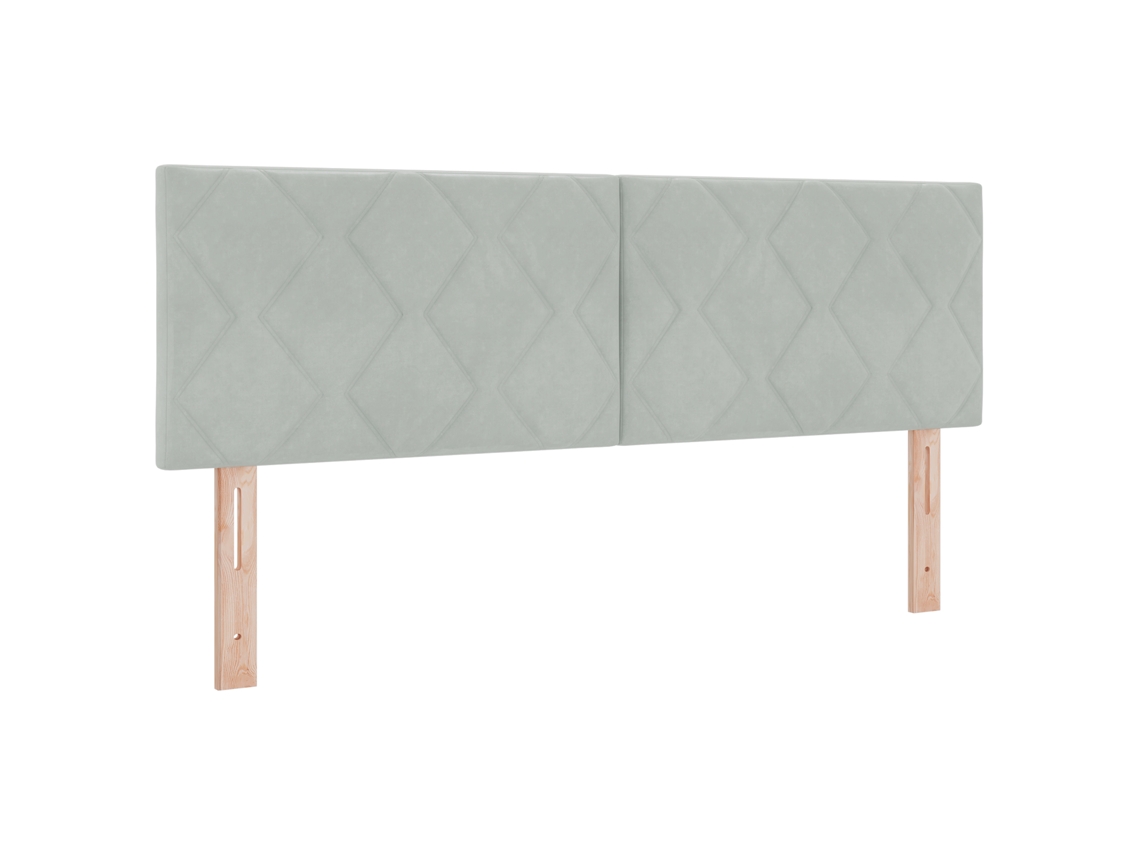 Cabeceira Estofada Moderna Cinza Claro Vidaxl Cinzento-claro Madeira (160cm)