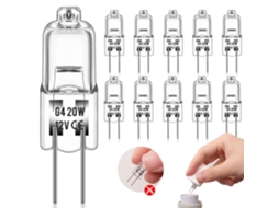 Lâmpada Halógena G4 12v 20w 2800k ,luz Branca Quente,regulável,para Lustres De Cristal Btforus (10 Peças)